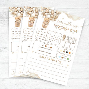 Bear Balloons Baby shower prédictions Jeu