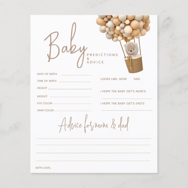 Bear Balloons Moderne Genre Neutra Douche Jeu (Devant)