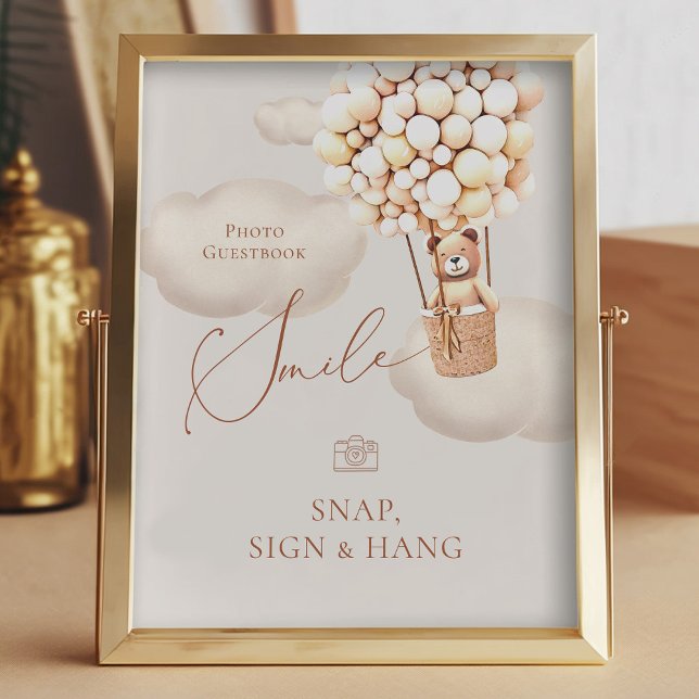 Bear Balloons Photo Livre d'or Snap Hang Sign (Créateur téléchargé)