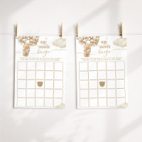 Bear Ballots Bearly Wait Baby shower Bingo Jeu