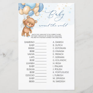 Bear Blue Balloons Baby Around World Jeu