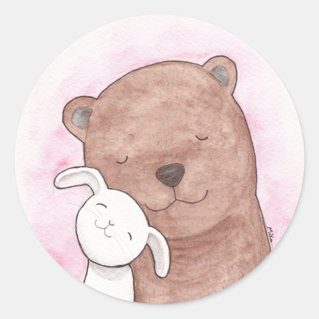 Bear & Bunny Sticker mignon Animal Ours & Bunny (Devant)