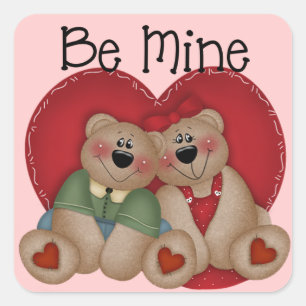 Bear Couple Be Mine Stickers Saint Valentin