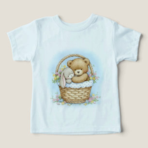 Bear Cub et Rabbit dans un panier tissé