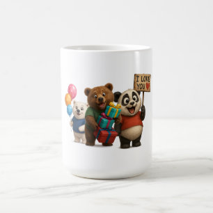 Bear Cute Trio Mug - Panda avec le signe "I Love Y