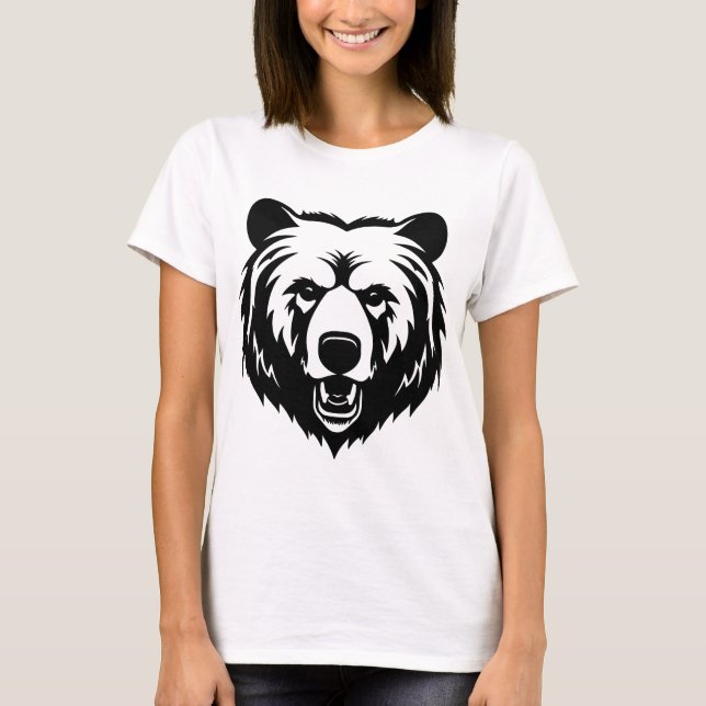 Bear Drawing T-Shirt – Artistic Wildlife Graphic T (Devant)