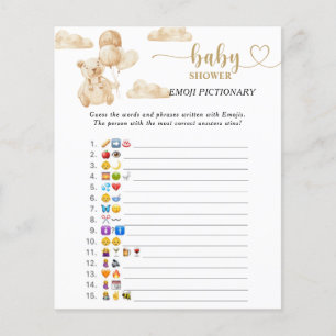 Bear Emoji jeu d'image baby shower