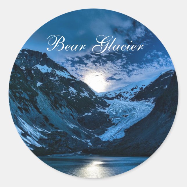 Bear Glacier Classic Round Sticker (Devant)