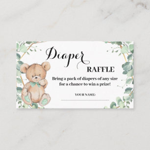 Bear Greenery Déchets Raffle Ticket Carte Douche