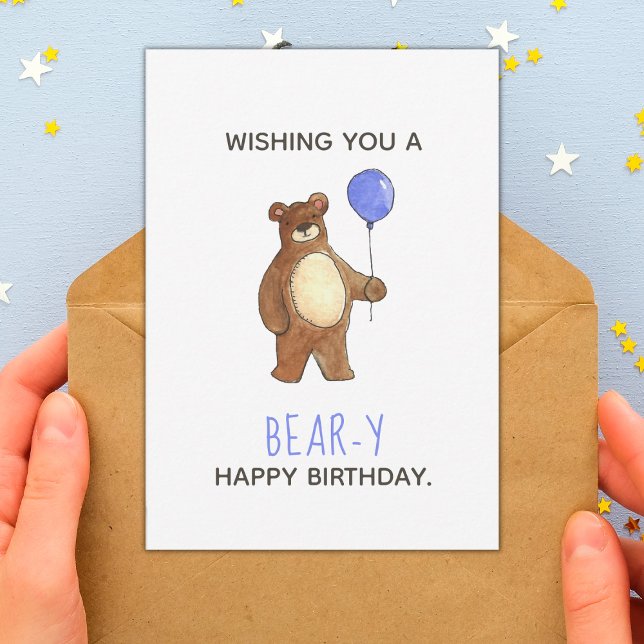 Bear Happy Birthday Flat Card (Créateur téléchargé)