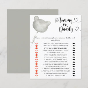 Bear maman ou papa jeu de baby shower