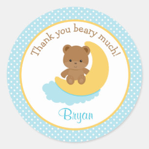 Bear Merci Stickers Lune - 1er Anniversaire Faveur