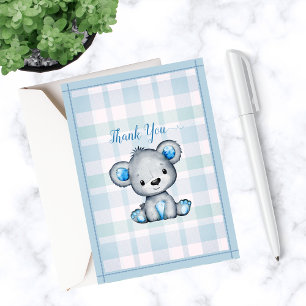 Bear mignonne pour Baby shower garçon Merci