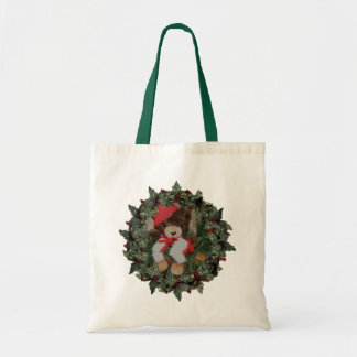 Bear On Wreath Noël Sac fourre-tout de Noël