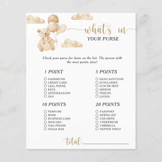 Bear or font \ whes dans votre sac à main jeu (Devant)