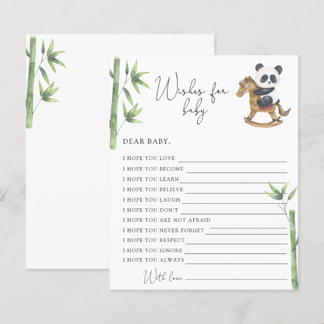 Bear Panda souhaite pour bébé (Devant / Derrière)
