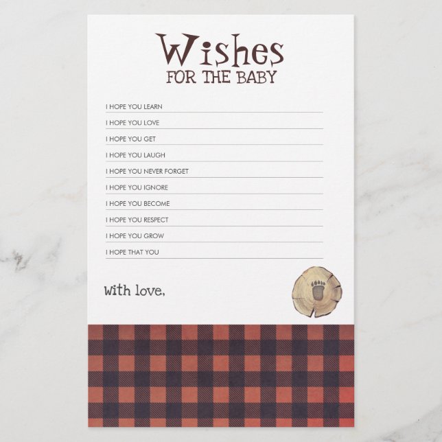 Bear Pied Print Lumberjack Jeu de Baby shower à th (Devant)