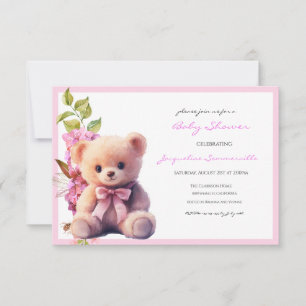 Bear Pink Bow Baby shower C'est une fille