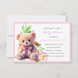 Bear Pink Bow Baby shower C'est une fille