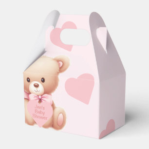 Bear Pink Hearts Baby showers Ballotins