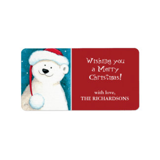 Bear polaire Festive Noël Cadeau Étiquette