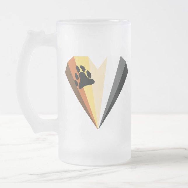 Bear Pride Coeur de verre givrée Mug (Gauche)