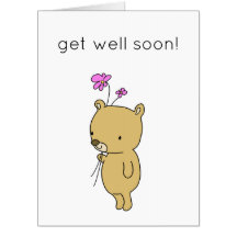 Bear Teddy Bear Sick Get Well Card