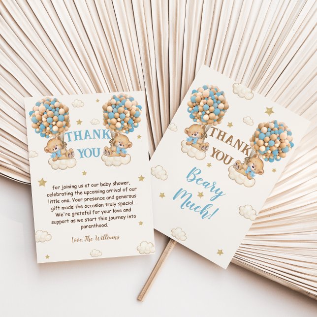 Bear Twin Boys Douche Pastel Blue Beige Merci (Créateur téléchargé)