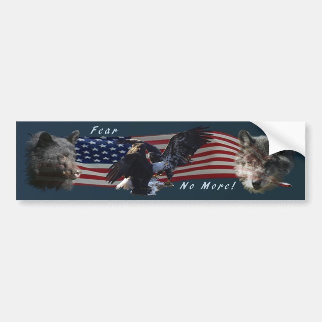Bear, Wolf, Sticker de pare-chocs patriotique Aigl (Devant)