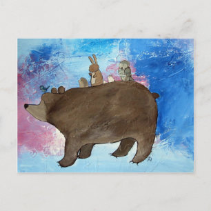 Bear Woodland Animal Friends Carte postale