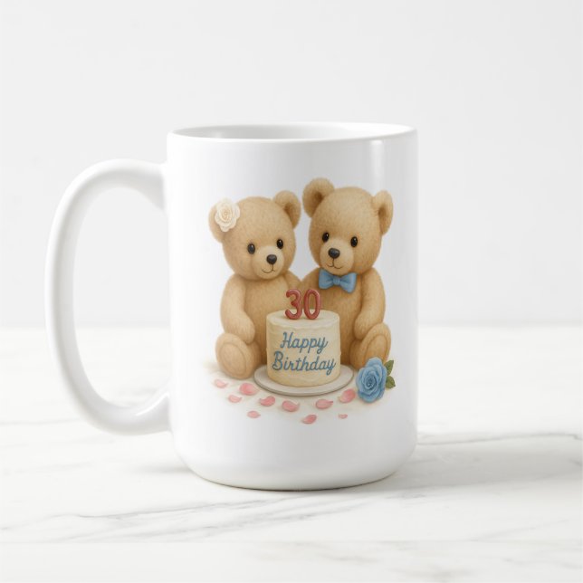 Bear-y Sweet at 30 : Anniversaire Mug (Gauche)