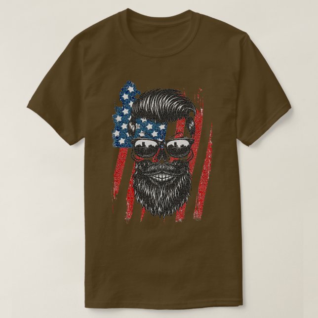 Beard American Flag Classic TShirt (Design devant)