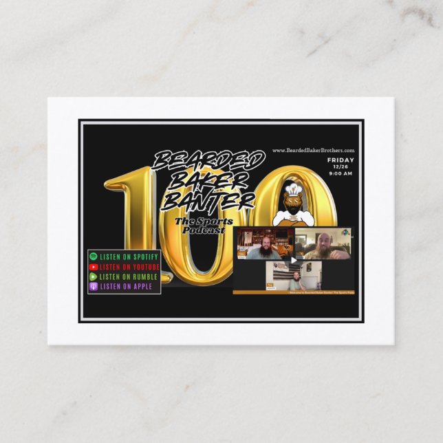Bearded Baker Banter Cartes de commerce : 100e épi (Devant)