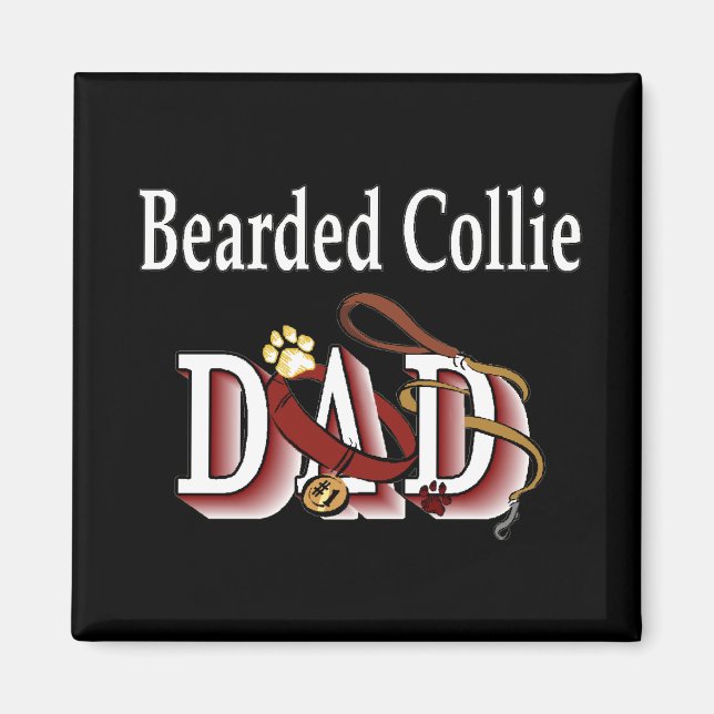 bearded collie dad Magnet (Devant)