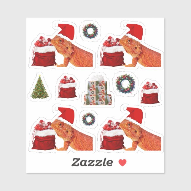 Beardie-Claus Stickers Kiss-Cut (Feuille)