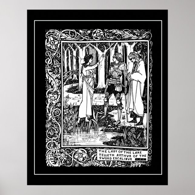 Beardsley King Arthur Excalibur Poster (Devant)