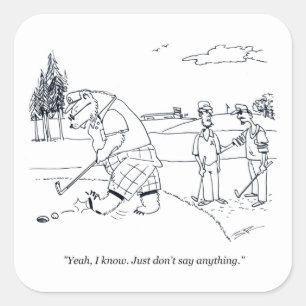 Bearly Golf gros autocollants carrés