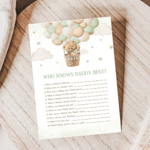 Bearly Wait Baby shower Qui connaît Daddy Best Gam