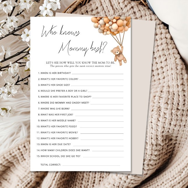 Bearly Wait Baby shower Qui Connaît Maman La Meill (Créateur téléchargé)