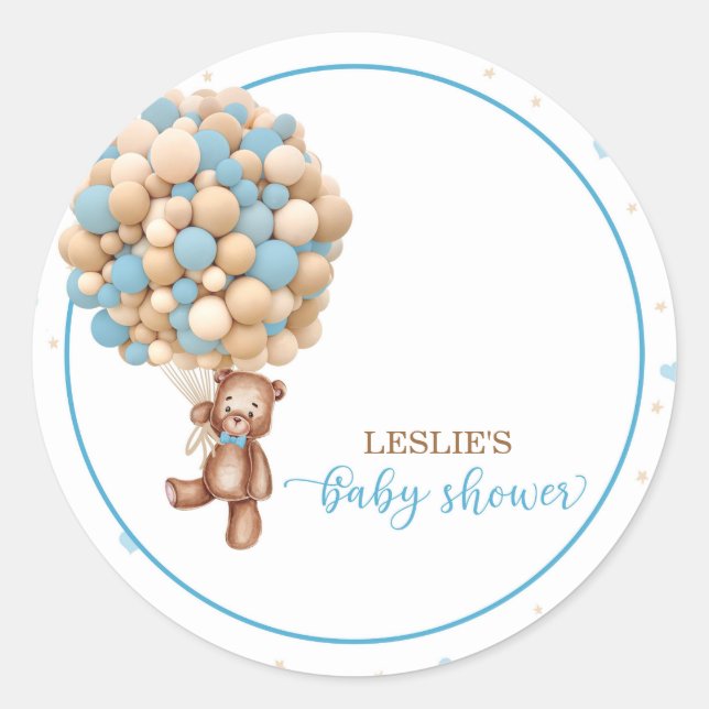 Bearly Wait Baby shower Sticker - Personnalisé (Devant)
