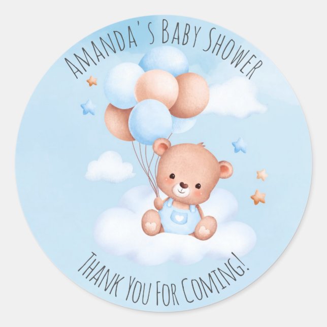 Bearly Wait Baby shower Sticker rond classique (Devant)