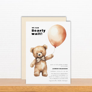 Bearly wait gender neutre baby shower Invitation