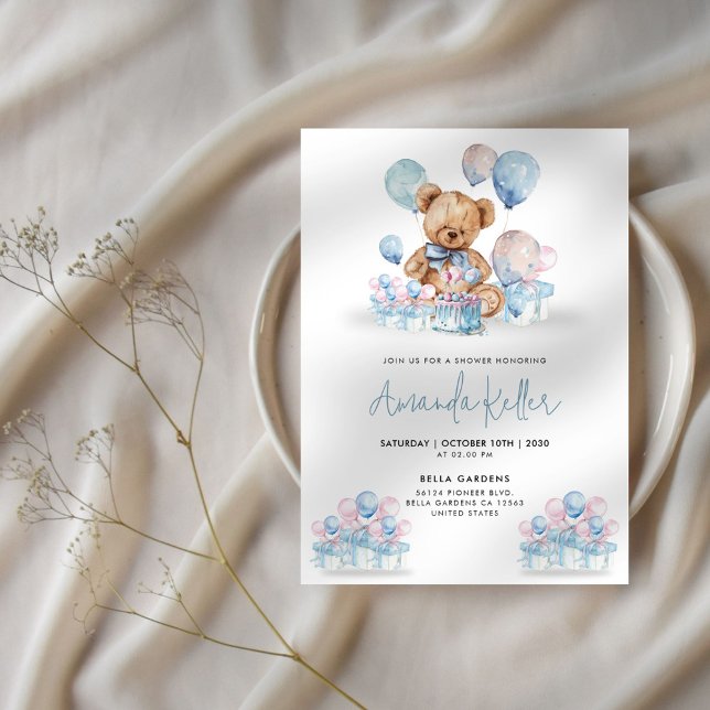 Bearly Wait Teddy Bear Baby shower Invitation (Créateur téléchargé)