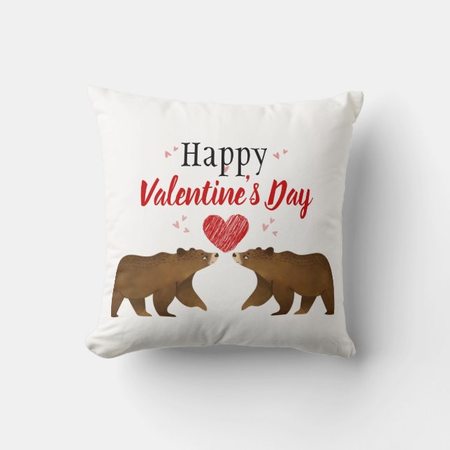 Bears & Hearts Saint Valentin Coussin (Recto)