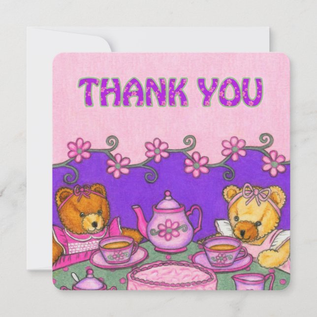 Bears Tea Party Merci Cartes (Devant)