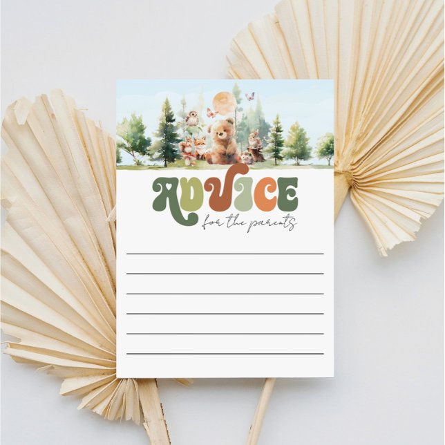 Beary conseils pour le jeu de Baby shower Parents (Beary Cute Woodland Baby Shower Advice Cards)