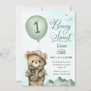 Beary Sweet Invitation d'anniversaire  