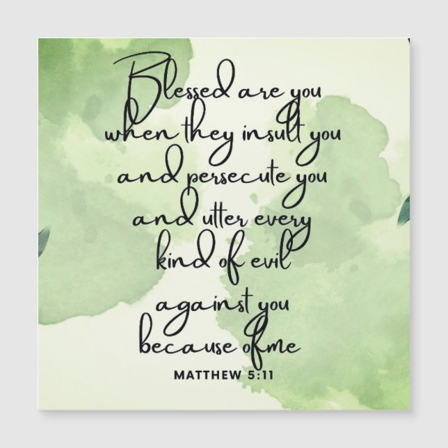 Béatitudes 10 Jours Écriture Verse 5:11 Magnet (Devant)