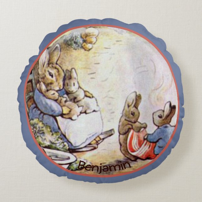 Beatrix Potter Bunny Coussin de la famille ronde (Devant)