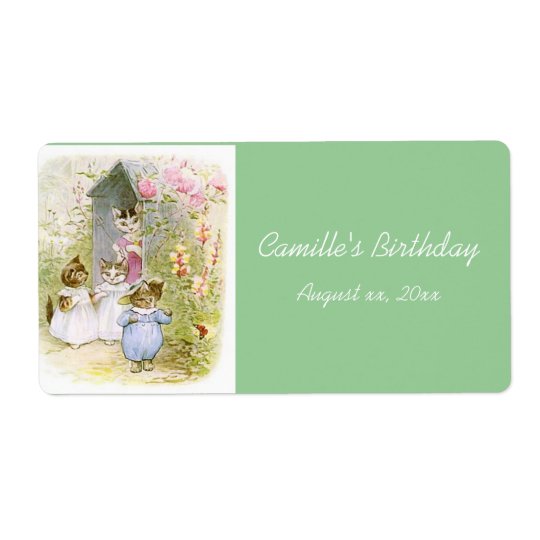 Beatrix Potter, chatons, coutume, étiquettes de